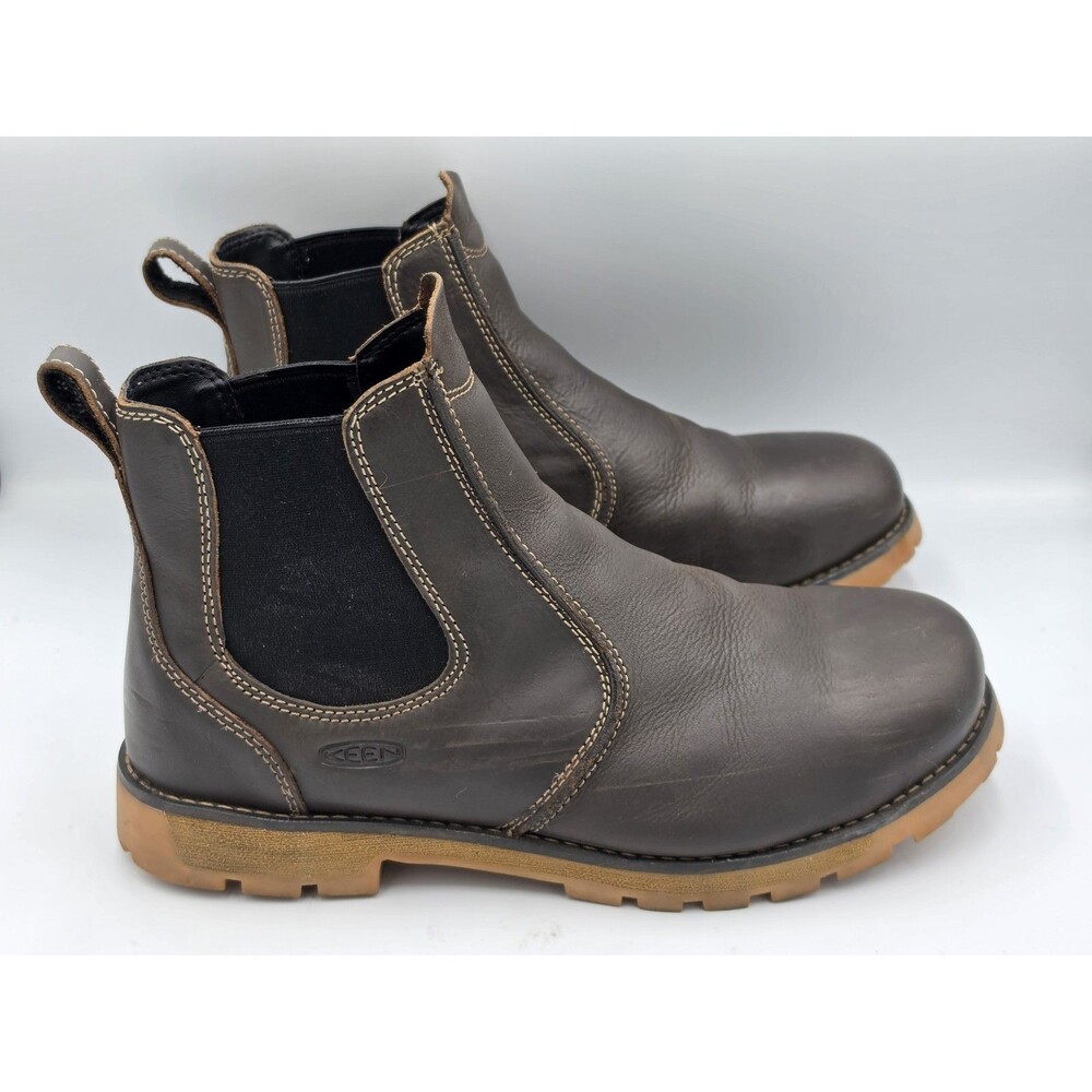 KEEN SEATTLE ROMEO ALUMINUM TOE WORK BOOTS DARK BROWN MENS SIZE 11 D K1021344D